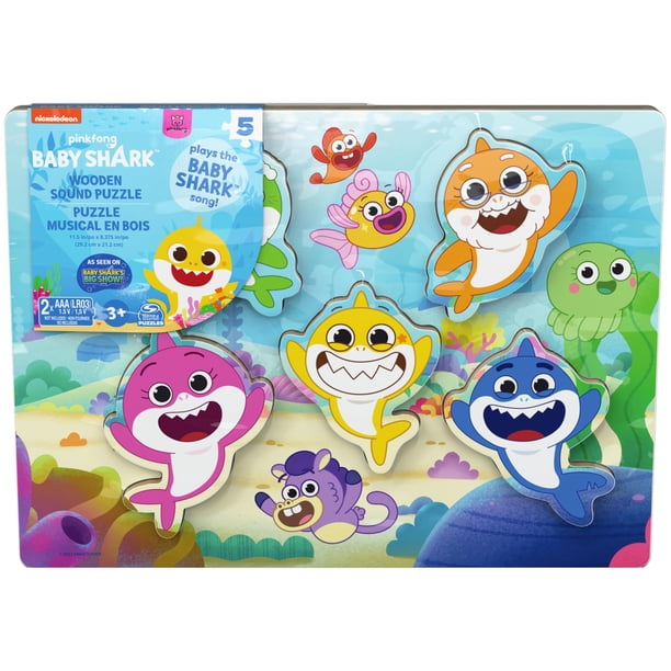Puzzle de madera con sonido Spin Master Pinkfong Baby Shark Kids 3+