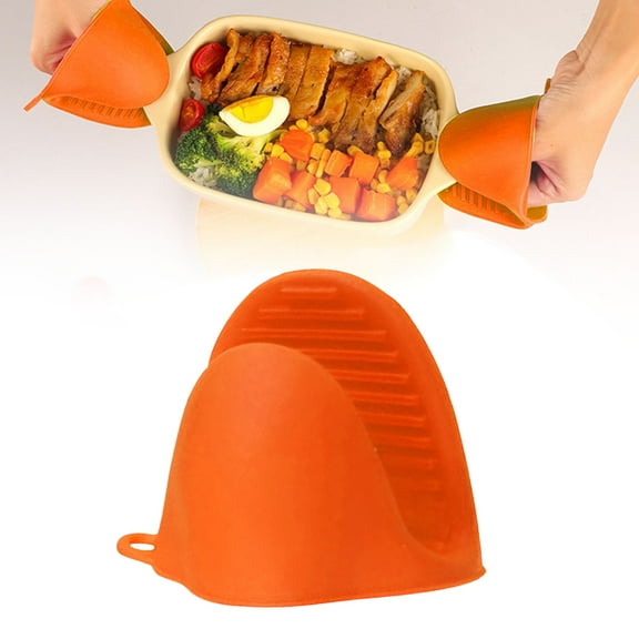 Silicone Cooking Pinch Grips Oven Mitts - Mini Finger Protector Pot Holder, Clearance, for Kitchen, Cooking, Baking, BBQ - Heat Resistant Gloves(AC)