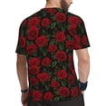 thumbnail image 2 of Wukai Rose Print Men's Short-Sleeved Mesh T-Shirt,Quick-Dry Short Sleeve Workout T-Shirt-6X-Large, 2 of 8