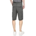 thumbnail image 2 of RAW X Men's Belted Cargo Short, Relaxed Fit Casual Work Shorts, Twill Tape - Grey, Size 38, 2 of 7