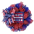 thumbnail image 3 of Virelaxpo Independence Day Flag Wreath Mesh Material Home Decor Front Door Wall Window Porch Entryway Patriotic 4th of July Holiday, 3 of 9