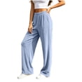 thumbnail image 3 of LIaqionyy Women's Fuzzy Pajamas Pant Fleece Sweatpants Elastic Waisted Wide Leg Winter Thermal Pants Soft Warm Bottoms, 3 of 8