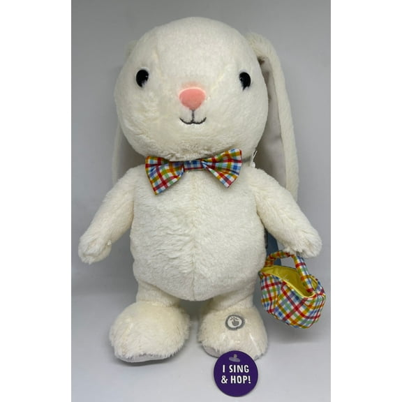 Hoppy Easter Bunny Singing Stuffed Animal With Motion, 11.5"H