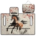 thumbnail image 5 of Whosucclay Golf Cart Seat Covers for Club Cars, 4 Convenient Pockets All-Weather Protection Seat Towel Blanket Covers Non-Slip Protector, Ink Horse Cherry Blossom, 5 of 9