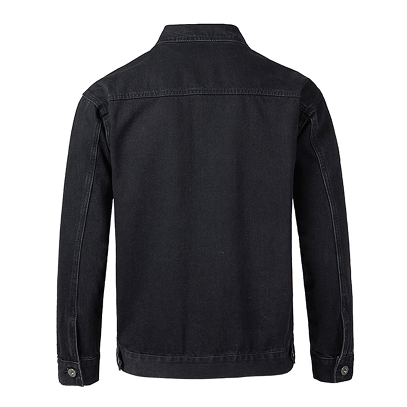 Mens black denim jacket xxl sales