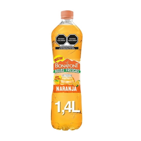 Agua saborizada Bonafont Aguas Frescas naranja 1.4 l