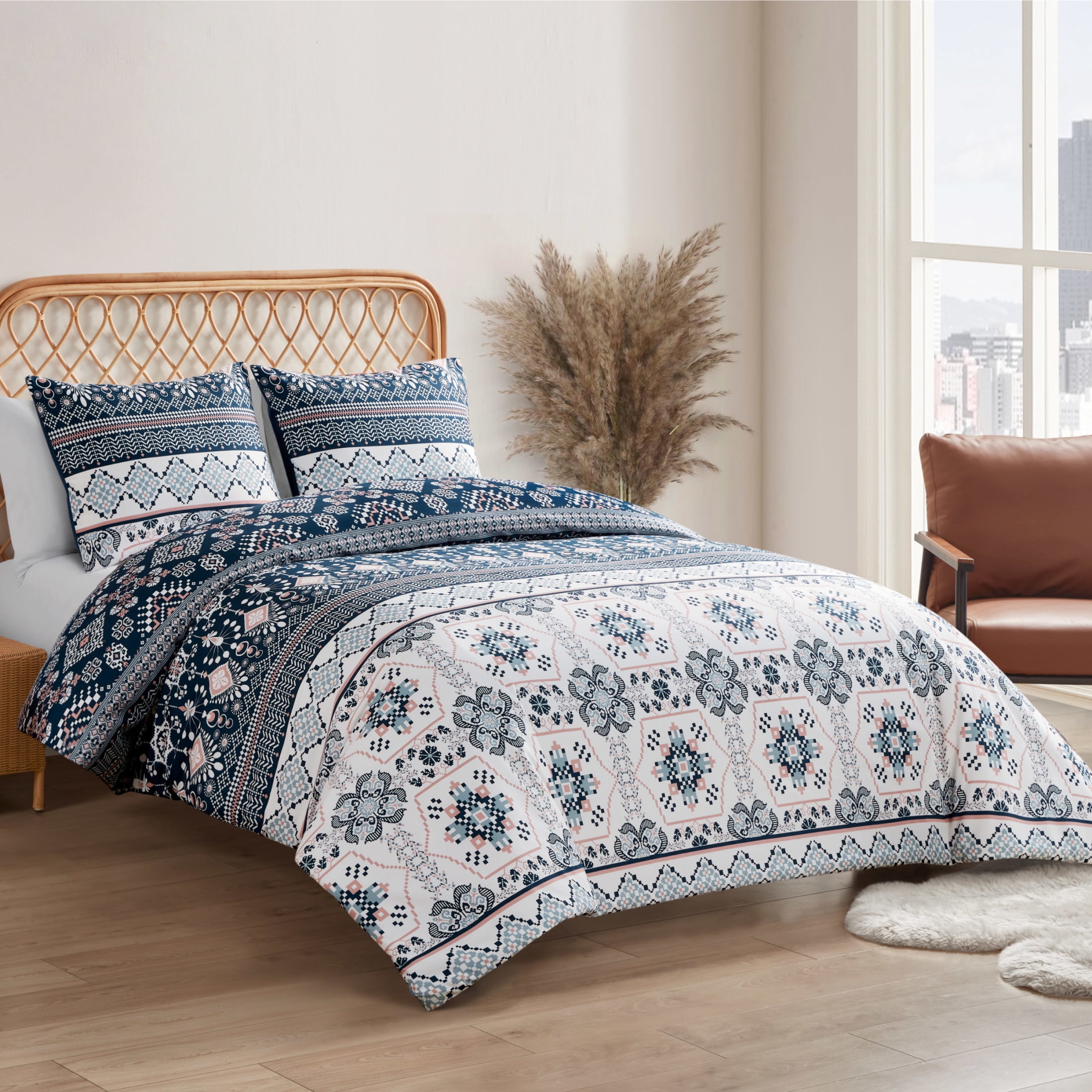 Jessica Simpson Boho Print Duvet Cover Set Twin/Twin XL Size - 2 Piece Set