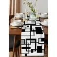 thumbnail image 2 of Black Grey Geometric Table Runner Modern Abstract Art White Tablerunners 16 x 72 Inch, Table Decorations Tabletop Scarf for Summer Gathering Holiday Farmhouse Kitchen Dining Decor, 2 of 6