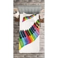 thumbnail image 3 of Ambesonne Music Quilted Bedspread Set 2 Pcs, Vibrant Keyboard Arts, Twin Size, Multicolor, 3 of 3