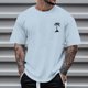 thumbnail image 2 of Men's Casual Short Sleeved T-shirt Raglan Sleeve Bottom Shirt 3XL, 2 of 5