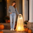 thumbnail image 6 of Kdkad Halloween Light Up Ghost Decor, 33 In Spooky Cute Standing Ghost, Halloween Decorations for Front Door Porch Yard Tree, Indoor Party Room Decor, 6 of 8