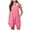 Pink, variant on Women's 2024 Summer Short Jumpsuit - Loose Fit V Neck Romper with Pockets, Polyester Spandex, S-XXL