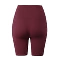 thumbnail image 3 of A2Y Women's Lightweight Mid Length High Waist Workout Seamless Ribbed Biker Shorts Wine SM, 3 of 5