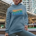 thumbnail image 2 of Funny Fueled by Caffeine & Chaos Quote, Groovy Retro Wavy Text Merch Gift, Light Blue Hooded Sweatshirt or Hoodie, 3XL, 2 of 5
