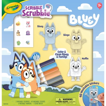 Crayola Bluey Scribble Scrubbie Pets Playset, 3 Count, Easter Basket Essentials, Bluey Toy, Arts and Crafts, Easter Gift for Toddlers, Ages 3 