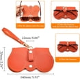 thumbnail image 3 of FEISEDY 2Pack Soft Leather Sunglass Bag, Holder Eyeglasses Case, Portable Glasses Pouch With Button Clip Wrist Strap B0049, 3 of 9