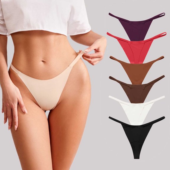 Bainana Seamless Underwear For Women Low Rise No Show Thong Briefs Breathable Comfortable Ladies Panties