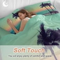 thumbnail image 3 of Summer Oceans Queen Size Comforter Set, Tropical Beaches Tree Dusk Coastal Landscape Bedding for All Seasons, 4 Pcs Bed Set, 1Quiltcover (90"x92") ,1Sheet(94"x116"), 2Pillowcases (30"x20"), 3 of 12