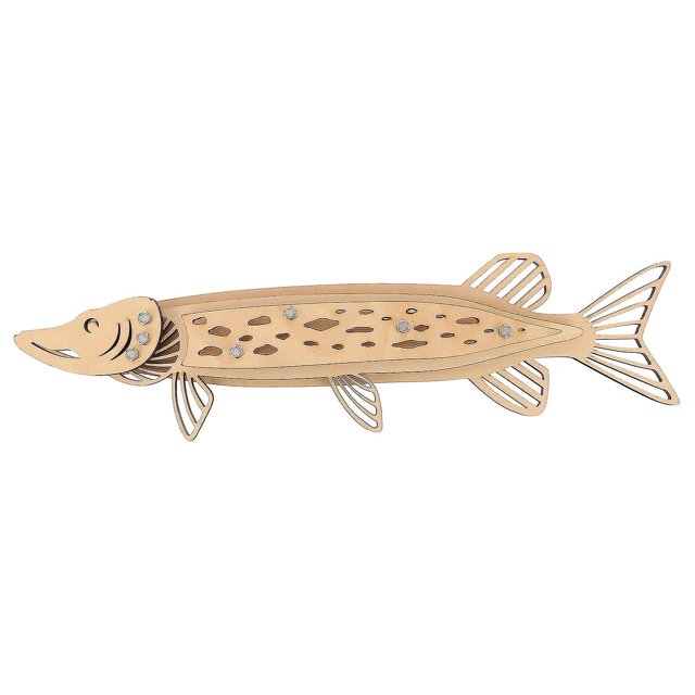 1 pieza de adorno de modelo de lucio, decoración de peces de escritorio, modelo de pez de tilo creativo kaili Sencillez