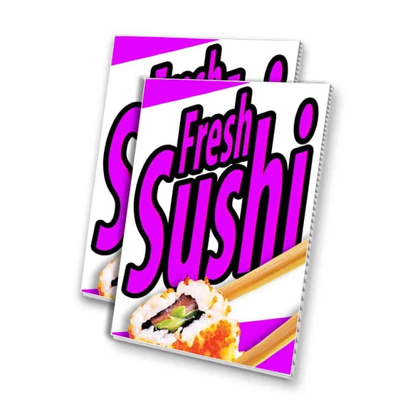 Fresh Sushi (24" X 36") 4mm Corrugated Plastic Panel, Graphics Applied To 1 Side (Pk of 2)