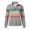 Gray, variant on Tqcoqu Half-Zip Collar Fashionable Rainbow Striped Sweatshirt, Women V Neck Long Sleeve for Fall & Winter
