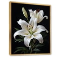 thumbnail image 2 of Designart "Lily Exquisite Black White wall decor II" Floral Floater Framed Canvas Print, 2 of 7