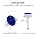 thumbnail image 5 of Rosec Jewels Oval Created Blue Sapphire Solitaire Ring with Diamond for Women - 10X14 mm, 18K White Gold, US 3.50, 5 of 8