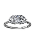 thumbnail image 1 of 1.00 T.C.W Princess Shape Natural Diamond Latest Design Three Stone Wedding Ring for Ladies Solid 950 Platinum Size 8, 1 of 8