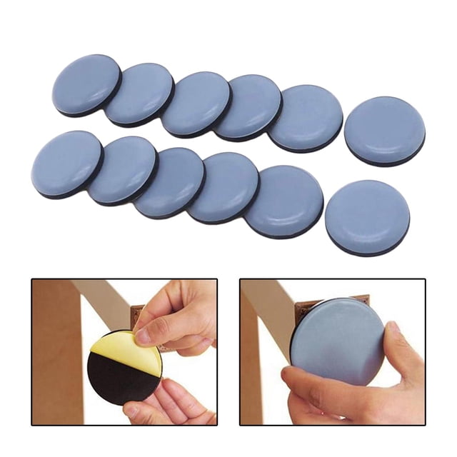 12 deslizadores deslizantes para muebles, deslizadores de patas de silla de PTFE para alfombras y superficies de madera dura, mueve muebles fácilmente 22mm Macarena Almohadilla deslizante
