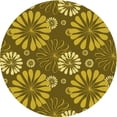 thumbnail image 1 of Ahgly Company Machine Washable Indoor Round Transitional Yellow Area Rugs, 5' Round, 1 of 7