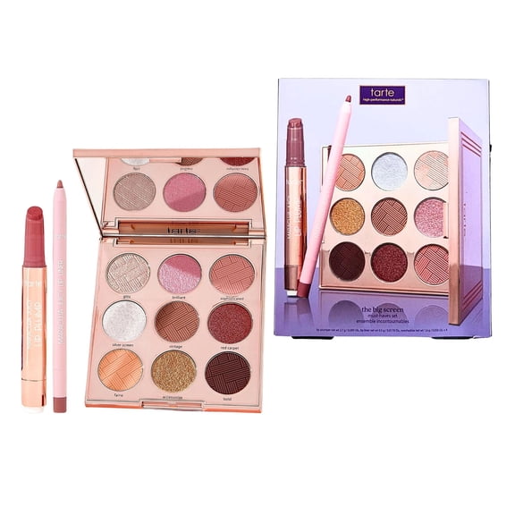 Tarte Limited Edition The Big Screen Must-Haves Set - Lip Plumper - Lip Liner - Eyeshadow Palette - Set of 3