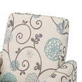 thumbnail image 6 of GDF Studio Theresa Contemporary Upholstered Pushback Recliners, Set of 2, Light Beige with Blue Floral Fabric and Dark Brown, 6 of 13