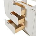 thumbnail image 5 of ARIEL Milan 72 Inch Double Sink Base Cabinet in Warm White, 5 of 7