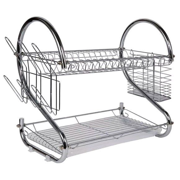 Escurridor De Trastes RD ROYAL COOK Con Porta vasos Porta Cubiertos Y Charola inferior 2 Niveles 18 45 cm