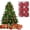 Red, variant on Woven Texture Balls - 6 Pack Mini Decorative Spheres Orbs, Farmhouse Vase Filler Holiday Hanging Ornaments 1.6"