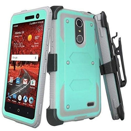 ZTE ZMAX One (Z719DL) Case, ZTE Grand X 4 Case, ZTE Blade Spark Z971 Case Heavy Duty Belt Clip Holster, Full Body Coverage Built In Screen Protector / Dual Layer Protection,