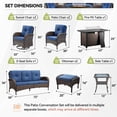 thumbnail image 2 of Gymojoy Brown Outdoor Patio Furniture Set with 43" Fire Pit Table, 9 Pieces Sectional Conversation Sets, All-Weather Wicker Rattan Sofa Ottoman with Blue Cushion for Garden Backyard Deck, Dark Grey, 2 of 11