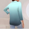 thumbnail image 4 of Womens Golf Polo Shirt 3/4 Sleeve Quarter Zip Up T-Shirt Gradient Print Plus Size Tunic Tops Blouses, 4 of 6