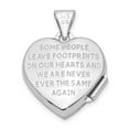 thumbnail image 3 of Lockets Sterling Silver Rhodium & Gold-plated 15m Heart Foot Prints Locket, 3 of 5