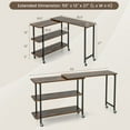 thumbnail image 2 of GVN 360° Rotating Sofa Side Table with 2-Tier Storage Shelves-Rustic Brown, Desk for Bedroom, Gaming Computer Desks for Study,Working,Writing, 2 of 6