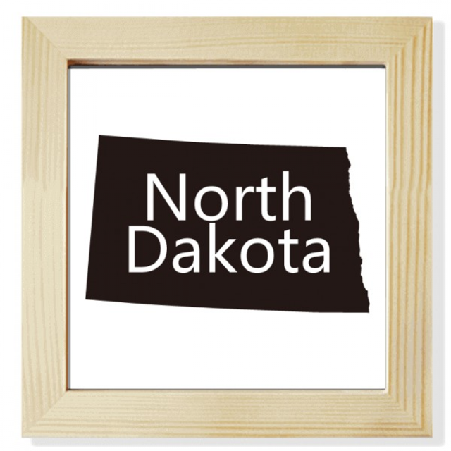 Dakota del Norte America usa mapa silueta Pantalla de escritorio de pared de fotograma cuadrado