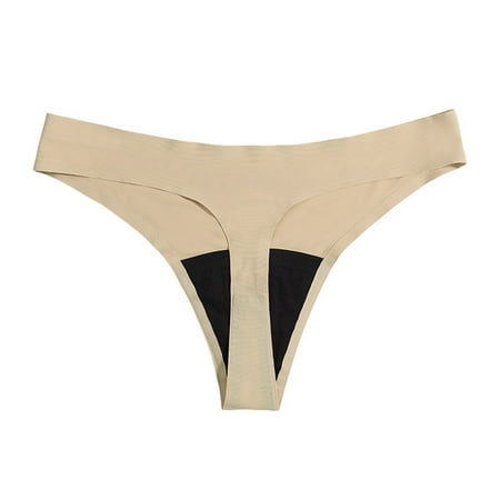 Chuancc Thongs For Women Womens Cheeky Underwear s Menstrual Physiological Swimming Leak Proof 4 Layer Menstrual Bikini Swim Bottoms Underwear High Waisted Underwear for Women Beige M Clearance