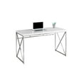 thumbnail image 1 of Monarch Specialties Computer Desk, Home Office, Laptop, Work, Metal, Laminate, Glossy White, Chrome, Contemporary, Modern, 1 of 3