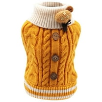 Moocorvic Cat Sweaters for Cats Only Under 10 Knitted Fall Winter Jacket Warm Dog Clothes Coat for Girls Boys Puppy Cat(Yellow,XS)