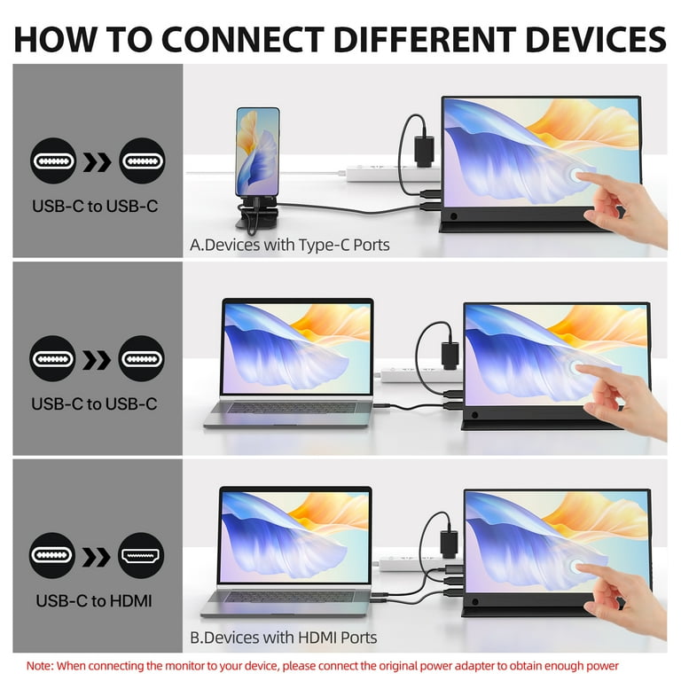 UPERFECT Portable 1080P FHD Touchscreen Monitor, Mini IPS HDR