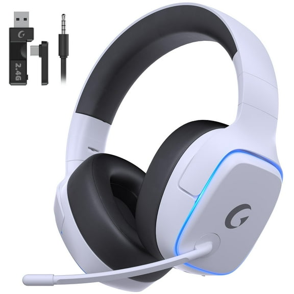 2.4GHz Gaming Headset for Switch / PS5 / PS4, RGB , White