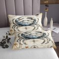 thumbnail image 3 of Erosebridal Sea Crab Coverlet Set King, Vintage Nautical Bedding Set , Compass Decor, 3-Piece, 3 of 5