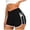 c01Black, variant on Women's Workout Shorts Solid Color Athletic Running Shorts Crossover High Waisted Gym Shorts with Pockets Black XXL