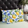 thumbnail image 4 of Yellow Lemon Throw Pillow Cover 12 x 20 Inch Decorative Pillow Cover Blue Flower Botanical Blossom Motif Spring Lumbar Pillowcase Seasonal Rectangle Cushion Case for Couch Sofa Bed Living Room, 4 of 7