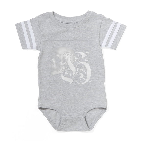 CafePress - Gothic Skull Initial H - Cute Infant Baby Football Bodysuit